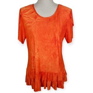 SHANNON FORD NEW YORK ORANGE BLOUSE SZ.M EUC